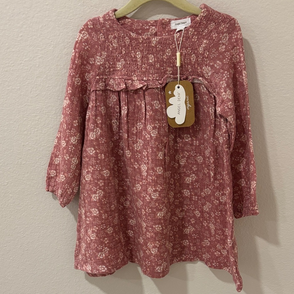 Angel Dear Dusty Rose Floral Dress